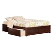 Leo & Lacey Solid Wood Urban King Storage Platform Bed in Walnut
