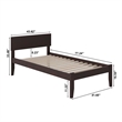 Leo & Lacey Contemporary Twin Solid Wood Platform Bed in Espresso