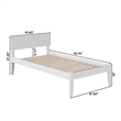 Leo & Lacey Contemporary Twin Solid Wood Platform Bed in White