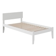 Leo & Lacey Contemporary Twin Solid Wood Platform Bed in White