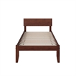 Leo & Lacey Contemporary Twin Solid Wood Platform Bed in Walnut