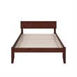 Leo & Lacey Contemporary Full Solid Wood Platform Bed in Walnut