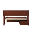 Leo & Lacey Full Wood Platform Bed with Footboard and Storage Drawers in Walnut