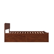 Leo & Lacey Full Wood Platform Bed with Footboard and Storage Drawers in Walnut