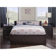 Leo & Lacey Queen Wood Platform Bed with Footboard & Storage Drawers in Espresso