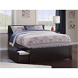 Leo & Lacey Queen Wood Platform Bed with Footboard & Storage Drawers in Espresso