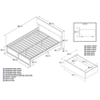 Leo & Lacey Queen Wood Platform Bed with Footboard and Storage Drawers in White