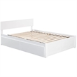 Leo & Lacey Queen Wood Platform Bed with Footboard and Storage Drawers in White