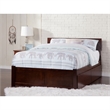 Leo & Lacey Queen Wood Platform Bed with Footboard and Storage Drawers in Walnut