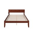 Leo & Lacey King Wood Platform Bed with Modern Panel Headboard in Walnut