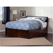 Leo & Lacey King Wood Platform Bed with Footboard and Storage Drawers in Walnut