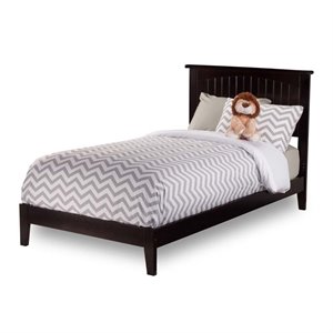 Leo & Lacey Contemporary Twin XL Solid Wood Platform Bed in Espresso
