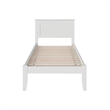 Leo & Lacey Contemporary Twin XL Solid Wood Platform Bed in White