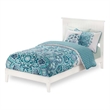 Leo & Lacey Contemporary Twin XL Solid Wood Platform Bed in White