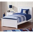 Leo & Lacey Twin XL Wood Foundation Bed with Matching Footboard in White