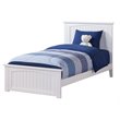Leo & Lacey Twin XL Wood Foundation Bed with Matching Footboard in White