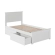 Leo & Lacey Twin XL Wood Platform Bed with Matching Footboard & Drawers in White