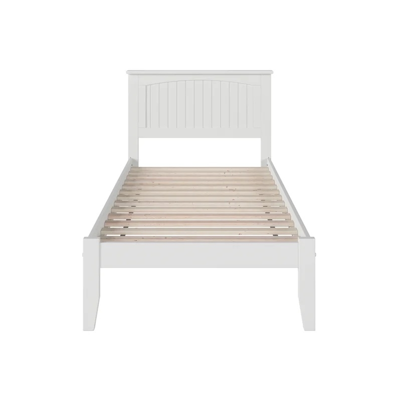 Leo & Lacey Contemporary Twin Solid Wood Platform Bed in White