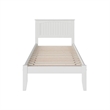 Leo & Lacey Contemporary Twin Solid Wood Platform Bed in White
