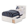 Leo & Lacey Twin Wood Platform Bed with Footboard and Storage Drawers in White