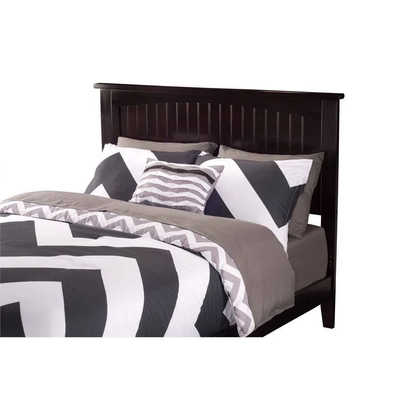 Leo & Lacey Full Wood Platform Bed with Footboard & Storage Drawers in Espresso