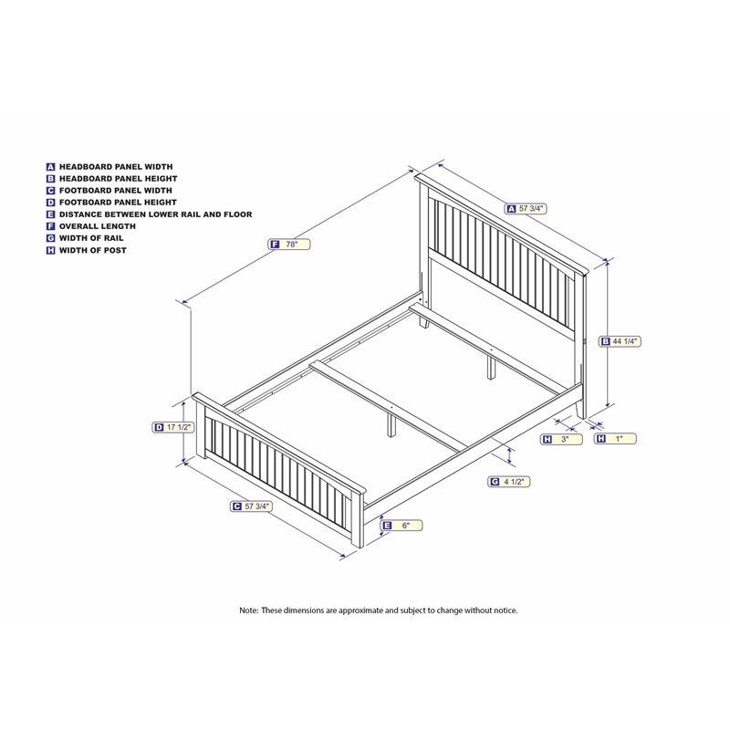 Leo & Lacey Full Wood Foundation Bed with Matching Footboard in White