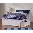 Leo & Lacey Full Wood Platform Bed with Matching Footboard and Drawers in White
