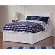 Leo & Lacey Full Wood Platform Bed with Matching Footboard and Drawers in White