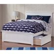 Leo & Lacey Full Wood Platform Bed with Matching Footboard and Drawers in White