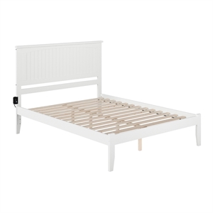 Leo & Lacey Contemporary Queen Solid Wood Platform Bed in White