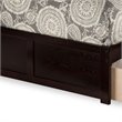 Leo & Lacey Queen Wood Platform Bed with Footboard & Storage Drawers in Espresso
