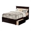 Leo & Lacey Queen Wood Platform Bed with Footboard & Storage Drawers in Espresso