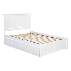 Leo & Lacey Queen Wood Platform Bed with Footboard and Storage Drawers in White