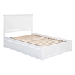 Leo & Lacey Queen Wood Platform Bed with Footboard and Storage Drawers in White