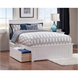 Leo & Lacey Queen Wood Platform Bed with Matching Footboard and Drawers in White