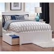 Leo & Lacey Queen Wood Platform Bed with Matching Footboard and Drawers in White