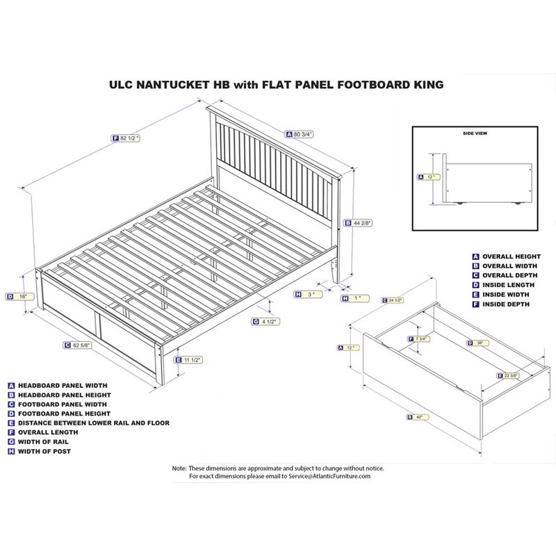 Leo & Lacey King Wood Platform Bed with Footboard & Storage Drawers in Espresso