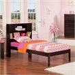 Leo & Lacey Twin Solid Wood Platform Bookcase Bed in Espresso