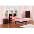 Leo & Lacey Twin Solid Wood Platform Bookcase Bed in Espresso