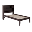 Leo & Lacey Twin Solid Wood Platform Bookcase Bed in Espresso