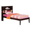 Leo & Lacey Twin Solid Wood Platform Bookcase Bed in Espresso
