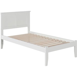 Leo & Lacey Contemporary Twin XL Solid Wood Platform Bed in White