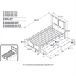 Leo & Lacey Twin XL Platform Bed with Footboard & Storage Drawers in Walnut