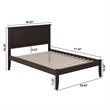 Leo & Lacey Contemporary Twin Solid Wood Platform Bed in Espresso