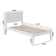 Leo & Lacey Contemporary Twin Solid Wood Platform Bed in White