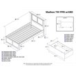 Leo & Lacey Twin Wood Platform Bed with Footboard & Storage Drawers in Walnut