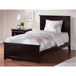 Leo & Lacey Twin Wood Foundation Bed with Matching Footboard in Espresso