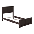 Leo & Lacey Twin Wood Foundation Bed with Matching Footboard in Espresso