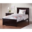 Leo & Lacey Twin Wood Foundation Bed with Matching Footboard in Espresso