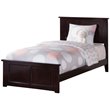 Leo & Lacey Twin Wood Foundation Bed with Matching Footboard in Espresso